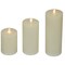 Northlight Set of 3 Cream LED Flickering Flameless Pillar Christmas Candles 8.75&#x22;
